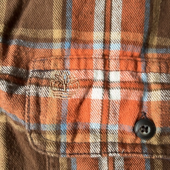Timberland M brown orange and blue men’s button-up - Picture 5 of 5